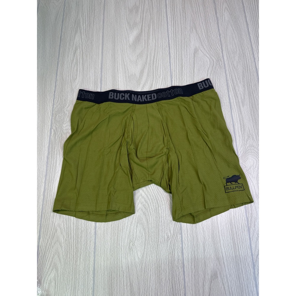 Duluth Trading Co Buck Naked Cotton Bullpen Boxer Briefs Olive Green XL